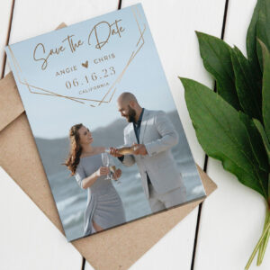 Mockup of a Save the Date card