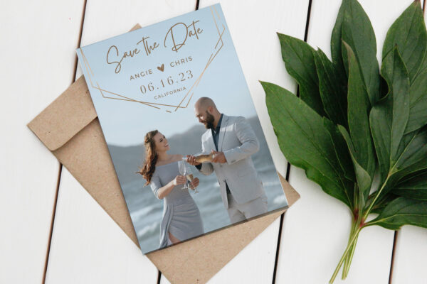 Mockup of a Save the Date card