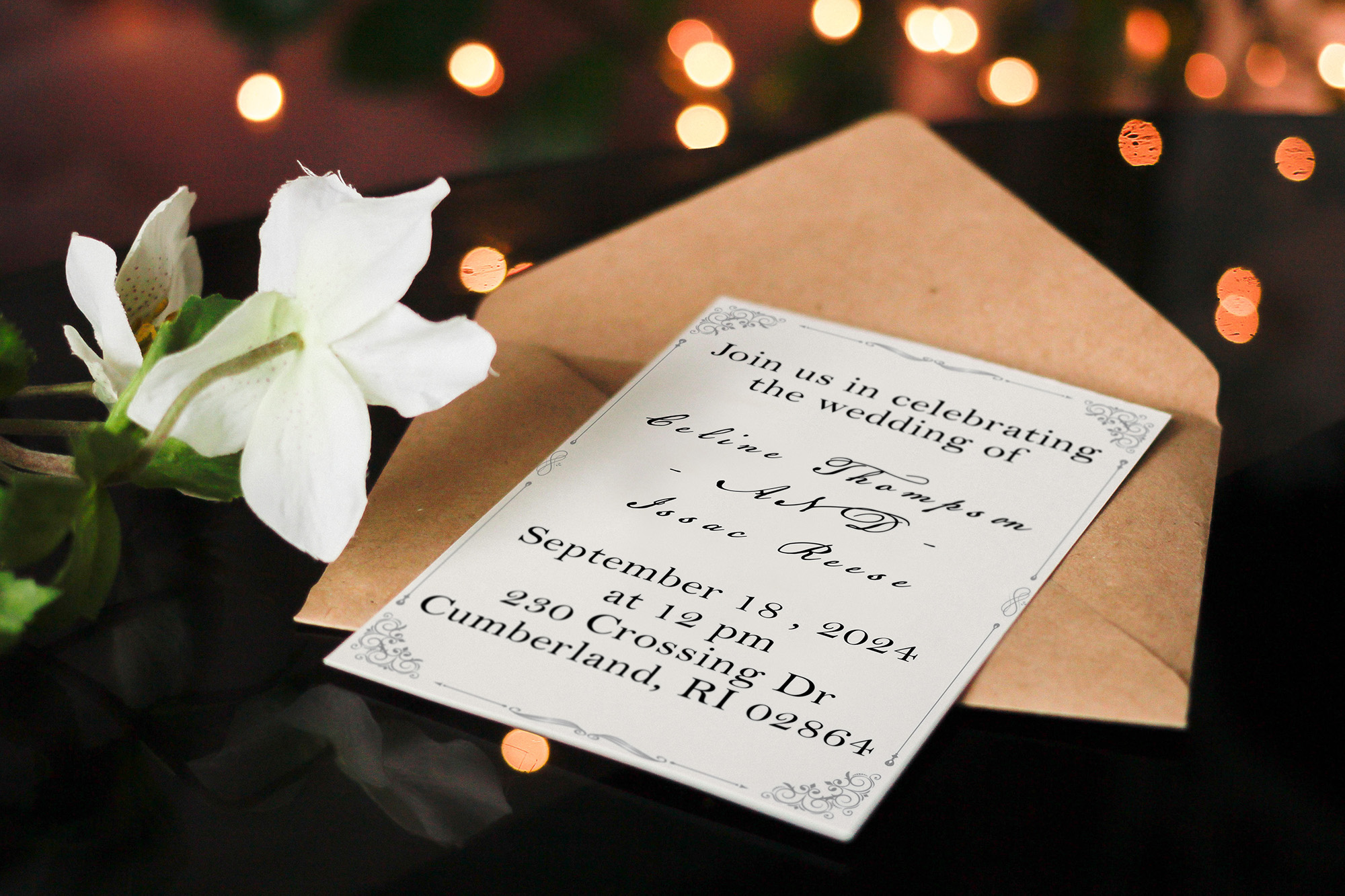Delicate Frame Wedding invitation